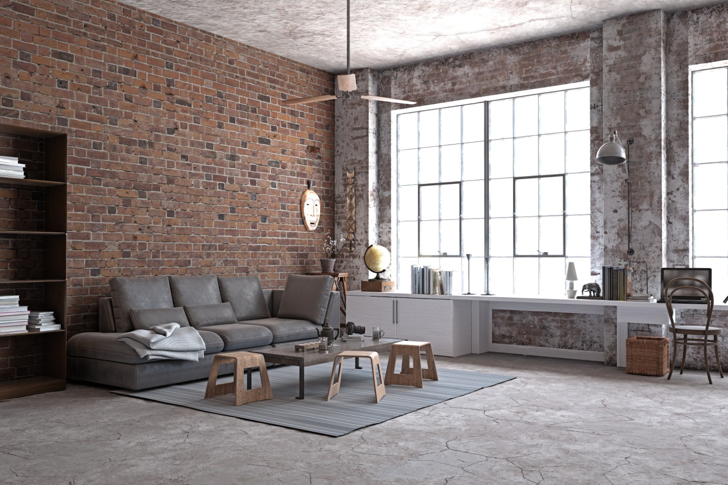 salon w kamienicy loft